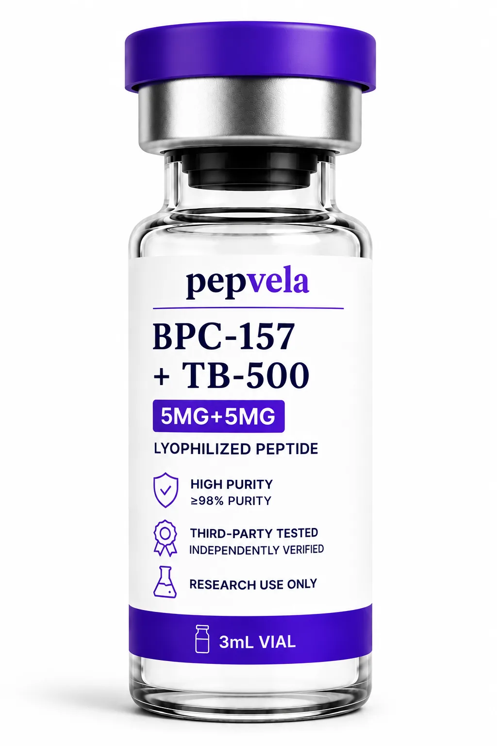 Pepvela BPC-157 + TB-500 research vial
