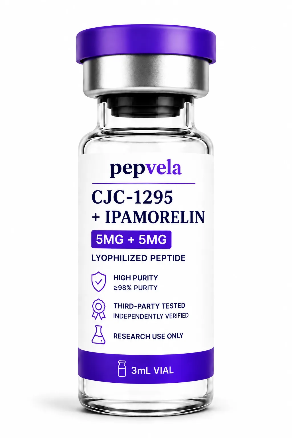 Pepvela CJC-1295 + Ipamorelin research vial
