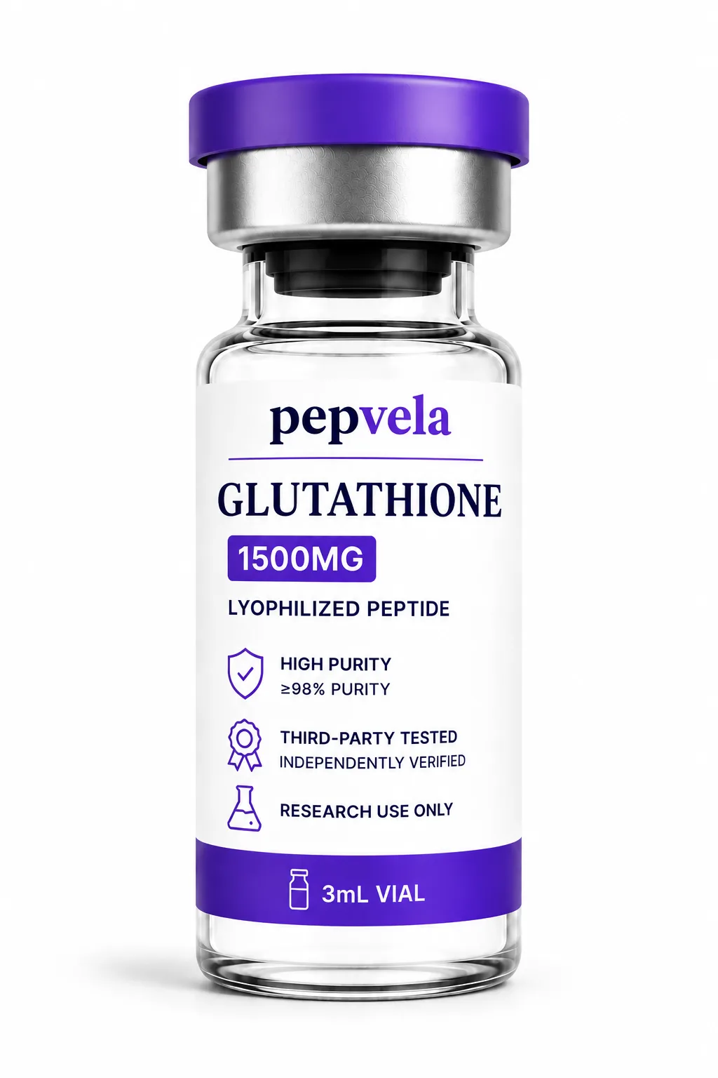 Pepvela Glutathione 1500mg research vial