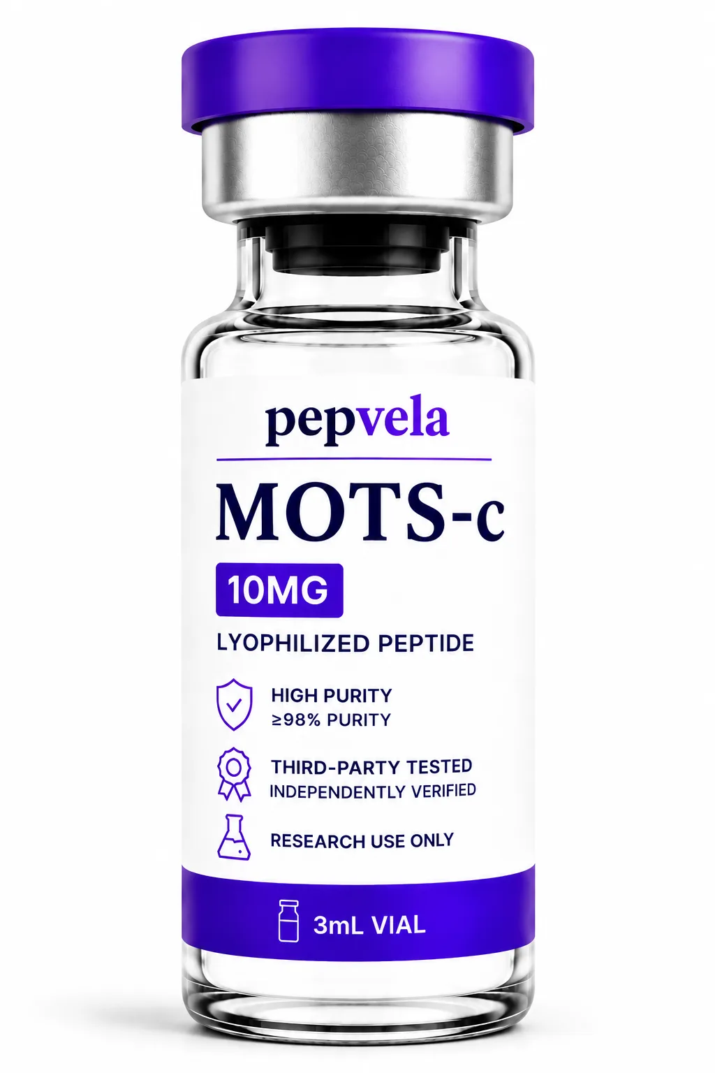 Pepvela MOTS-c 10mg research vial