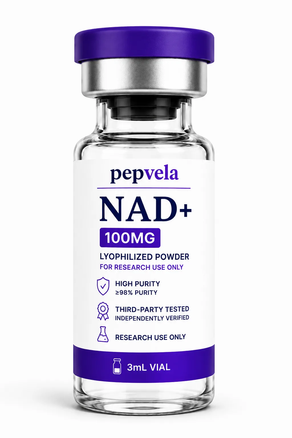 Pepvela NAD+ 100mg research vial