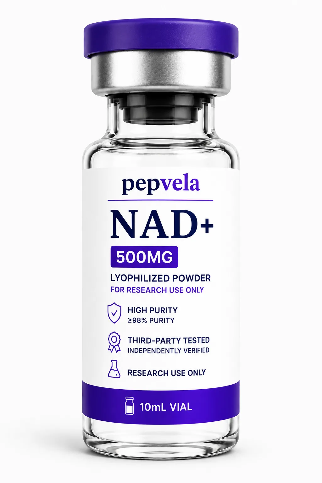 Pepvela NAD+ 500mg research vial