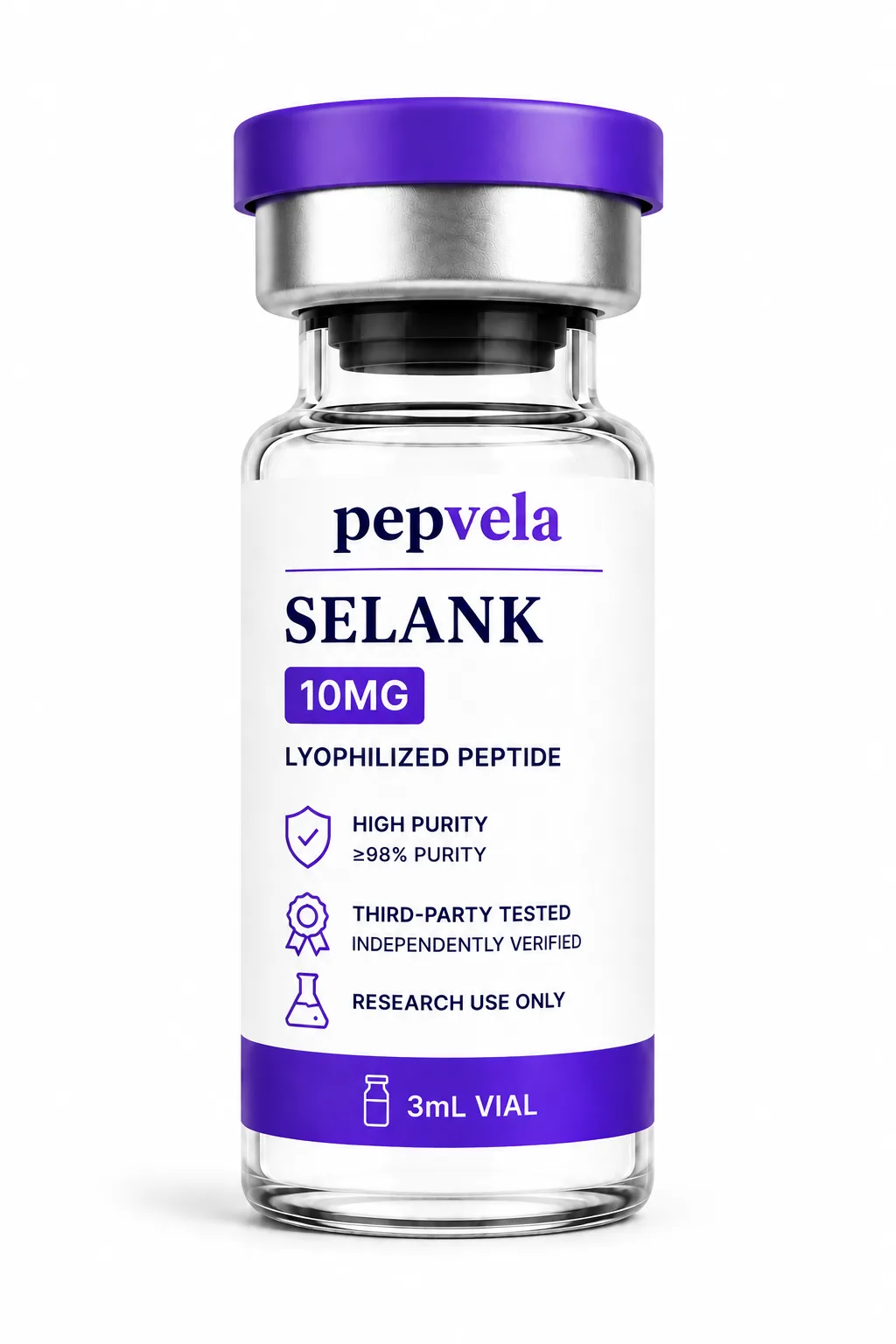 Pepvela Selank 10mg research vial