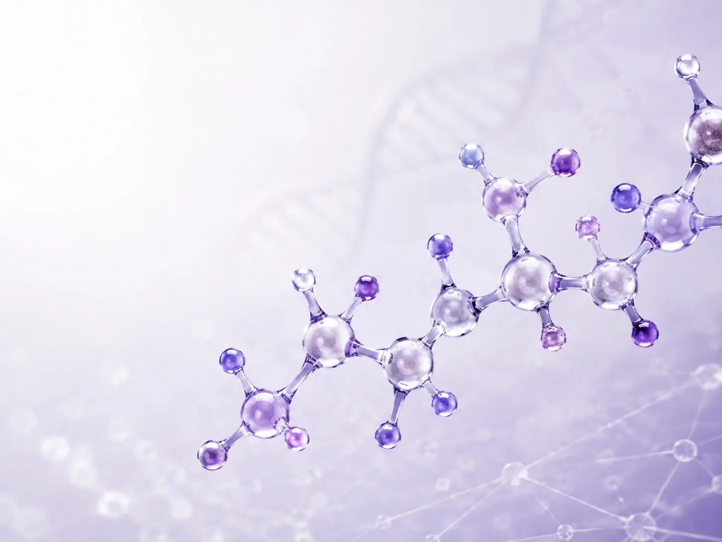 3D molecular illustration of a peptide amino acid chain